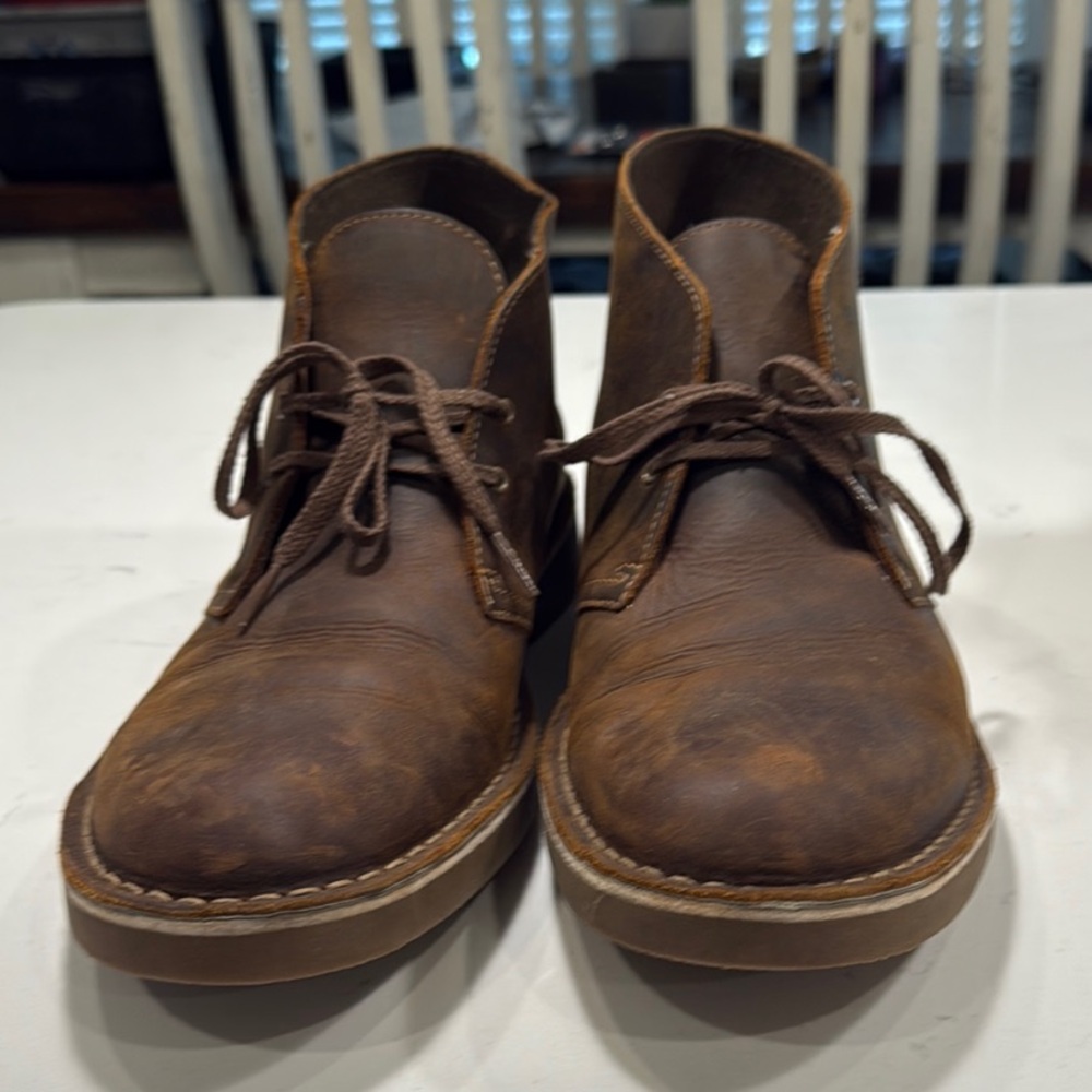 Clarks Brown Chukka Boots with Minimalist Design